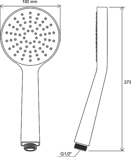 Ravak Flat S 960.00 Ручной душ с пластиковой ручкой, 1 вид струи, цвет: хром X07P343