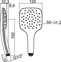 Ravak Air 959.10 Ручной душ с пластиковой ручкой, 1 вид струи, цвет: белый X07P351