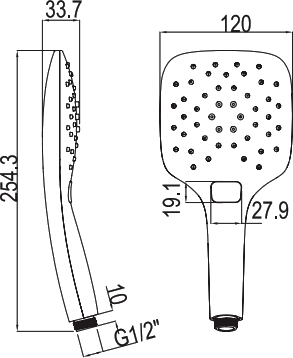 Ravak Air 958.10 Ручной душ с пластиковой ручкой, 3 вида струи, цвет: белый X07P349