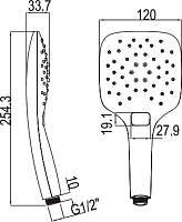 Ravak Air 958.10 Ручной душ с пластиковой ручкой, 3 вида струи, цвет: белый X07P349