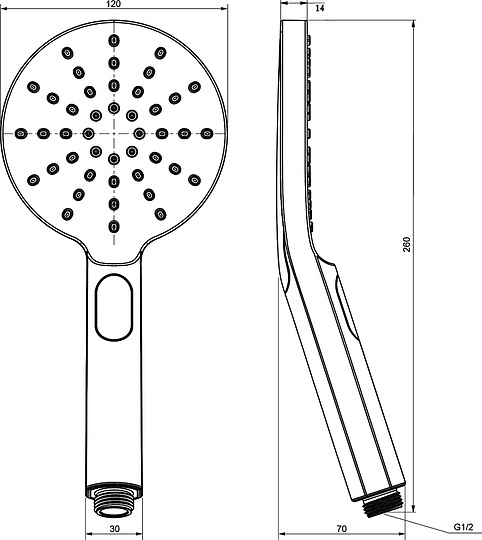 Ravak Туман 956.00 Ручной душ с пластиковой ручкой, 3 вида струи, цвет: хром X07P233