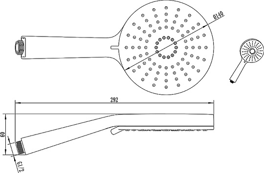 Ravak Ручной душ с пластиковой ручкой, 3 вида струи, цвет: хром X07P344