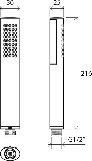 Ravak 954.00 Ручной душ с пластиковой ручкой, 1 вид струи, цвет: хром X07P114