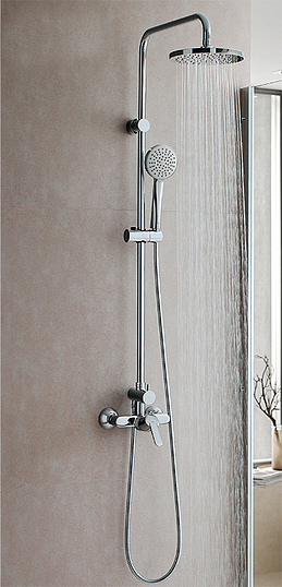 Roca Victoria Душевая стойка: смеситель, ручной и верхний душ, шланг, цвет: хром глянцевый 5A9725C00