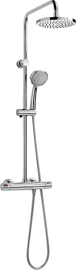 Roca Victoria-T Душевая стойка: термостат, ручной и верхний душ, шланг, цвет: хром глянцевый 5A9718C00