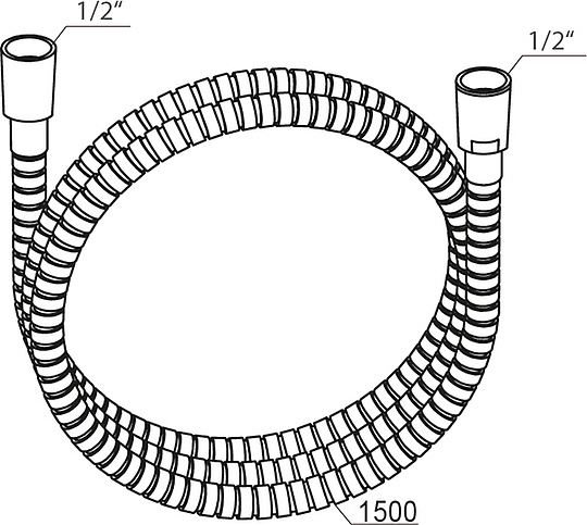 Ravak 915.00 Душевой шланг 150 см с металлической оплеткой и защитой от перекручивания, цвет: хром X07P340