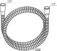Ravak 915.00 Душевой шланг 150 см с металлической оплеткой и защитой от перекручивания, цвет: хром X07P340