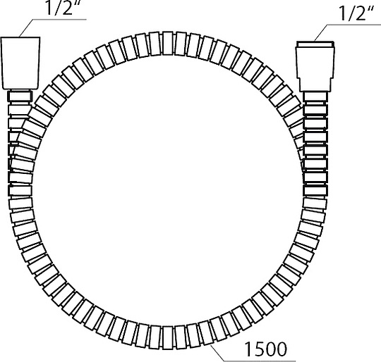 Ravak 912.50 Душевой шланг 150 см с пластиковой оплеткой и защитой от перекручивания, цвет: хром X07P065