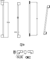 Ravak Chrome Душевая штанга 70 см, с держателем для душа, цвет: хром X07P013
