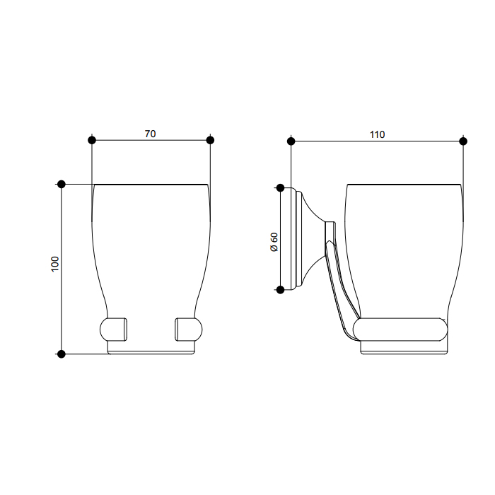 Bongio Fleur Blanc Стакан подвесной, хром 11014CR00