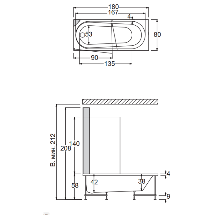 Hafro Sensual Ванна 180x100 см, Airpool: аэромассаж, панель, цвет белый 2SNG5N5