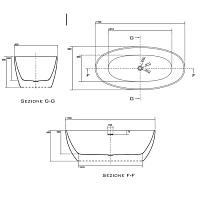 Kerasan Flo Ванна акриловая отдельностоящая 170x82 см, со сливом Clic-Clac, цвет: Bianco 742901