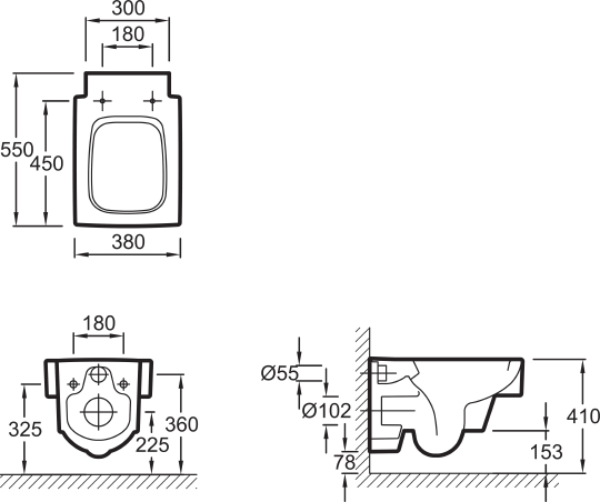 Чаша для унитаза подвесного Jacob Delafon Terrace EDA102 EDA102-00