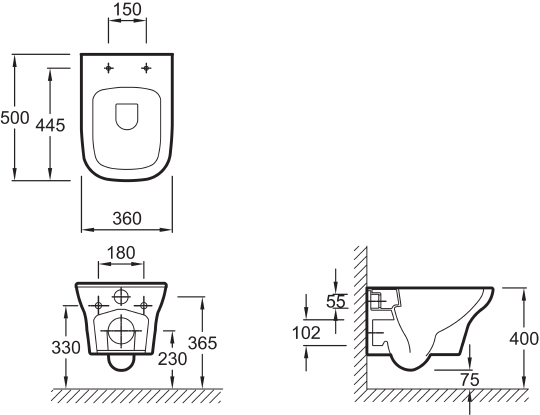 Jacob Delafon Vox  Чаша для унитаза подвесного белый EDM102-00