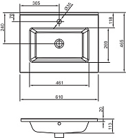 Мебельная раковина Jacob Delafon Ola EXSA112 60 см EXSA112-00