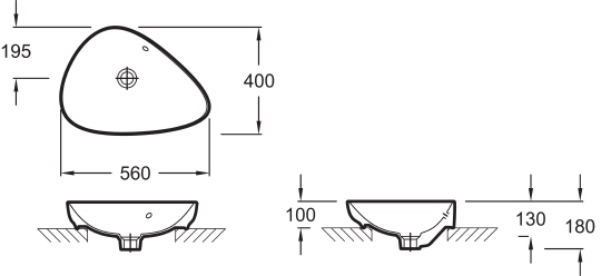 Раковина Jacob Delafon Nouvelle Vague EVI102 EVI102-00