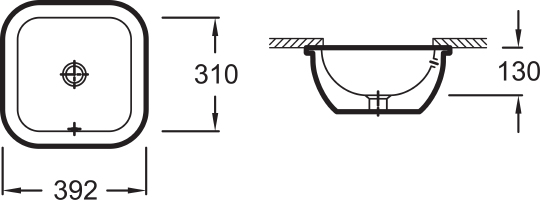 Рукомойник Jacob Delafon Vox EYE102 встраиваемый снизу EYE102-00
