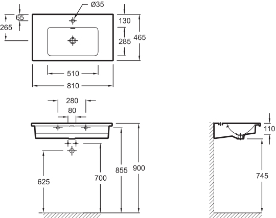 Раковина Jacob Delafon Vox EXAE112 80 см EXAE112-00