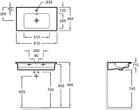 Раковина Jacob Delafon Vox EXAE112 80 см EXAE112-00
