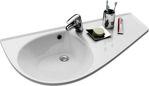 Ravak Avocado Раковина подвесная правая 85x45 см, с переливом, цвет: белый XJ1P1100000