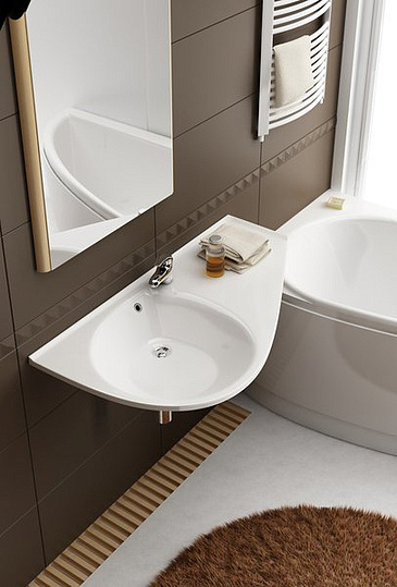 Ravak Avocado Раковина подвесная правая 85x45 см, с переливом, цвет: белый XJ1P1100000