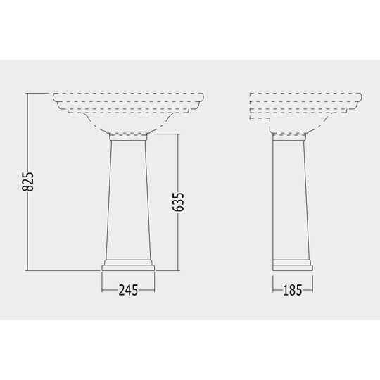 Devon&Devon Classica Пьедестал 24,5x18,5xh63.5, цвет белый. IBCOLCLAS
