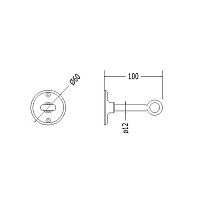 Devon&Devon Держатель для цепочки механизма высокого бачка, цвет хром DE1070CR