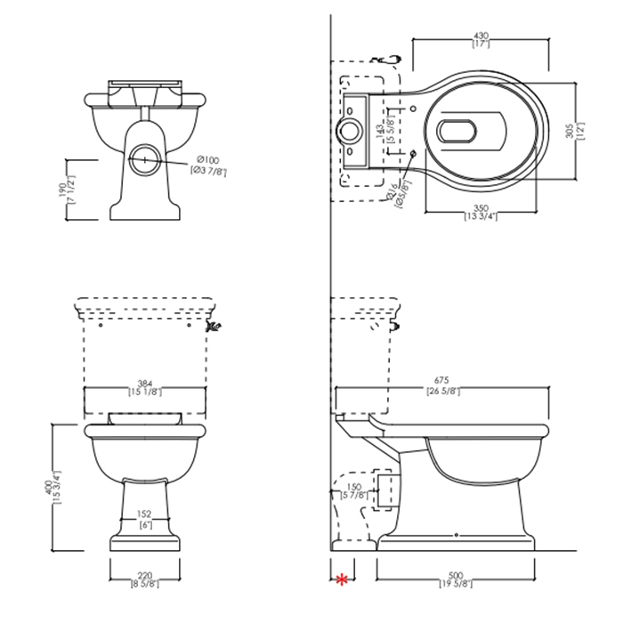 Devon&Devon Etoile Унитаз моноблок 50х30 см, цвет белый IBWCETCM