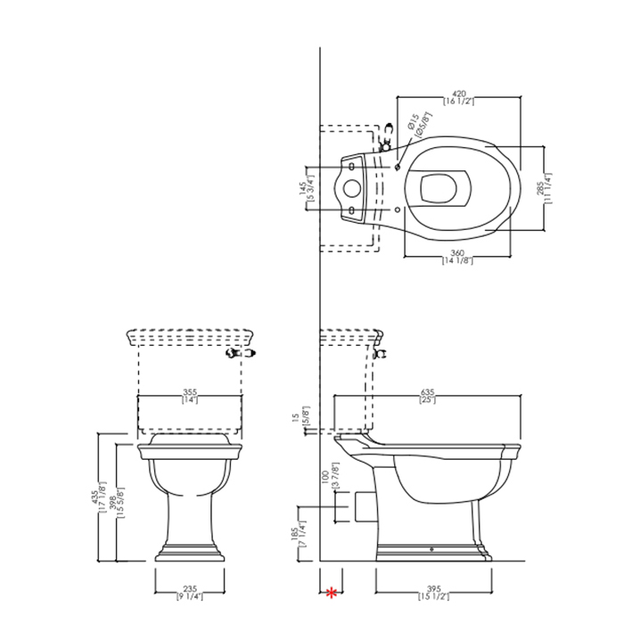 Devon&Devon Wesminster Механизм слива для бачка моноблока IBBATT-CM/WEST