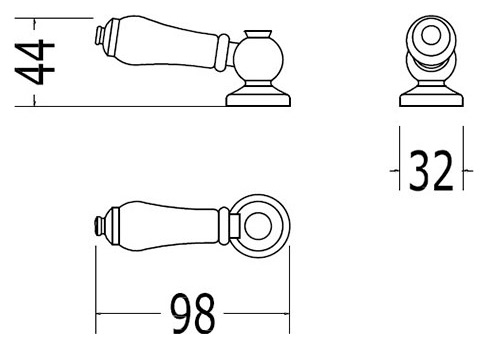 Devon&Devon Classica Ручка управления OLD, цвет светлое золото/белый IB1042AGM