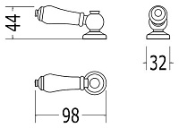 Devon&Devon Classica Ручка управления OLD, цвет светлое золото/белый IB1042AGM