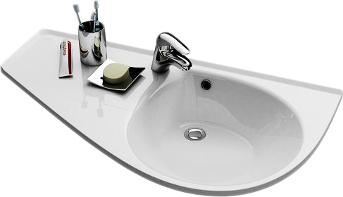 Ravak Avocado L Раковина подвесная 85x45 см, с переливом, цвет: белый XJ1L1100000