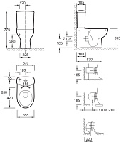 Чаша для унитаза-компакта Jacob Delafon Panache E1370 E1370-00