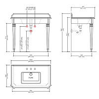 Devon&Devon Epoque Консоль раковину 103/100xh86x60 см, со столешницей DEEPOQUEMCACR