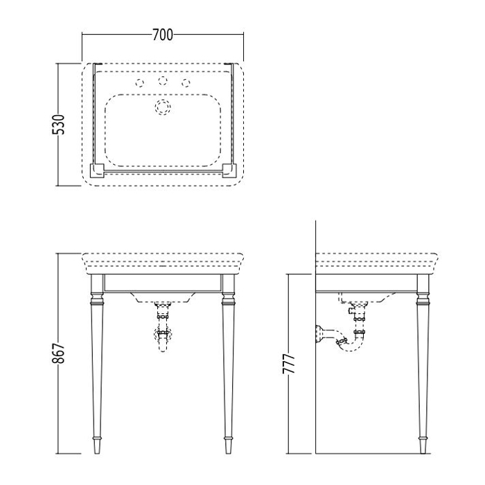 Devon&Devon Etolie Консоль Duke 70x53xh77,7 см, Золото DEDUKEOT