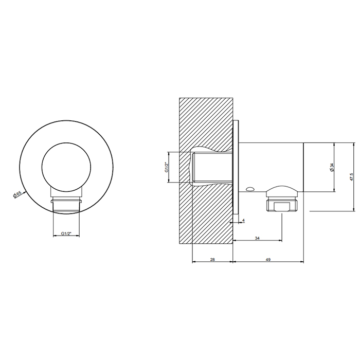 Gessi 316 Bath-Shower Шланговое подключение, цвет: brushed brass PVD 54269#727