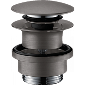 Hansgrohe Донный клапан для раковины Push-Open универсальный, цвет: шлифованный черный хром 50100340