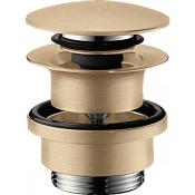 Hansgrohe Донный клапан для раковины Push-Open универсальный, цвет: шлифованная бронза 50100140