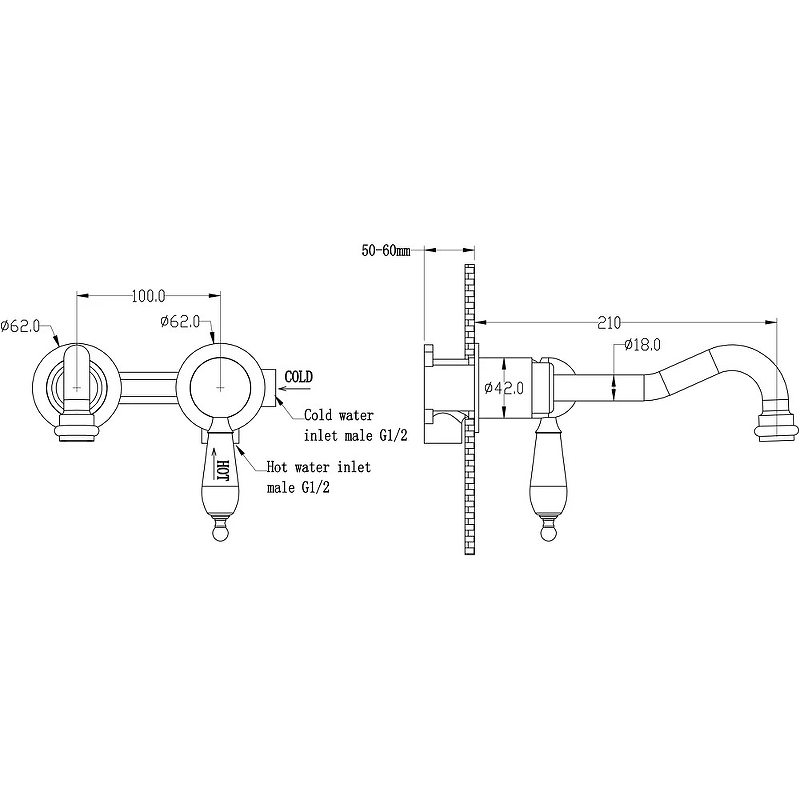 Boheme Tradizionale Chromo Смеситель для раковины встраиваемый, с внутренней частью, цвет: chrome 267
