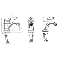 Boheme Provanse Ripresa Смеситель для биде, без донного клапана, цвет: bronze 366