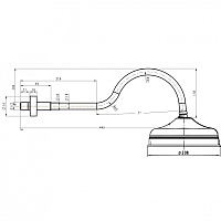 Boheme Imperiale Верхний душ 20,8 см, 1 вид струи, кронштейн настенный 44,5 см, цвет: gold 414