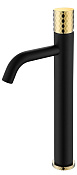 Boheme Stick Diamond Смеситель для раковины длина излива 13,5 см, без д/к, цвет: black/gold 121-BG