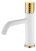 Boheme Stick Diamond Смеситель для раковины длина излива 13,5 см, без дк, цвет: white/gold 121-WG