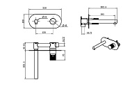 Boheme Stick Смеситель для раковины встраиваемый, излив, с внутренней частью, цвет: gold 125-GG