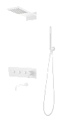 Boheme Fusion Душевой комплект встраиваемый - смеситель, верхний, ручной душ, цвет: matt white 130-2-MW