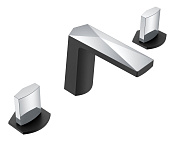 Boheme Venturo Ice Смеситель для раковины на 3 отверстия, без дк, излив 15,2 см, цвет: black/chrome 150-BCR-ICE