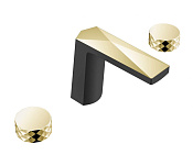 Boheme Venturo Diamond Смеситель для раковины, 3 отверстия, без дк, излив 15,2 см, цвет: black/gold 150-BG-DIAMOND