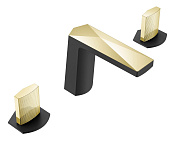 Boheme Venturo Touch Смеситель для раковины, 3 отверстия, без дк, излив 15,2 см, цвет: black/gold 150-BG-TOUCH