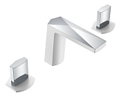 Boheme Venturo Ice Смеситель для раковины на 3 отверстия, без дк, излив 15,2 см, цвет: white/chrome 150-WCR-ICE