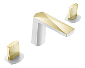 Boheme Venturo Touch Смеситель для раковины на 3 отверстия, без дк, излив 15,2 см, цвет: white/gold 150-WG-TOUCH